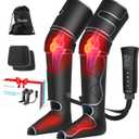 Leg Massager, ALLJOY Leg Air Compression Massager for Circulation and Pain Relief,2 Heat Levels Foot/Knee Massager,6 Modes with Memory Function Controller, Full Leg Massager, Gift For Women Men