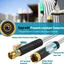 Metal Garden-Hose 200Ft Stainless Steel Water Hose Heavy Duty with 10 Way Nozzle-Flexible Lightweight Durable No Kink & Tangle，Strong 3/4’’ Solid Metal Fitting Shut-Off Valve for Outdoor Yard