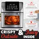 Gourmia Air Fryer - 14 Qt All-in-One Rotisserie Oven with Digital Display, 12 Presets, Roast, Bake, Broil, Dehydrate, Dishwasher Safe Accessories, Stainless Steel