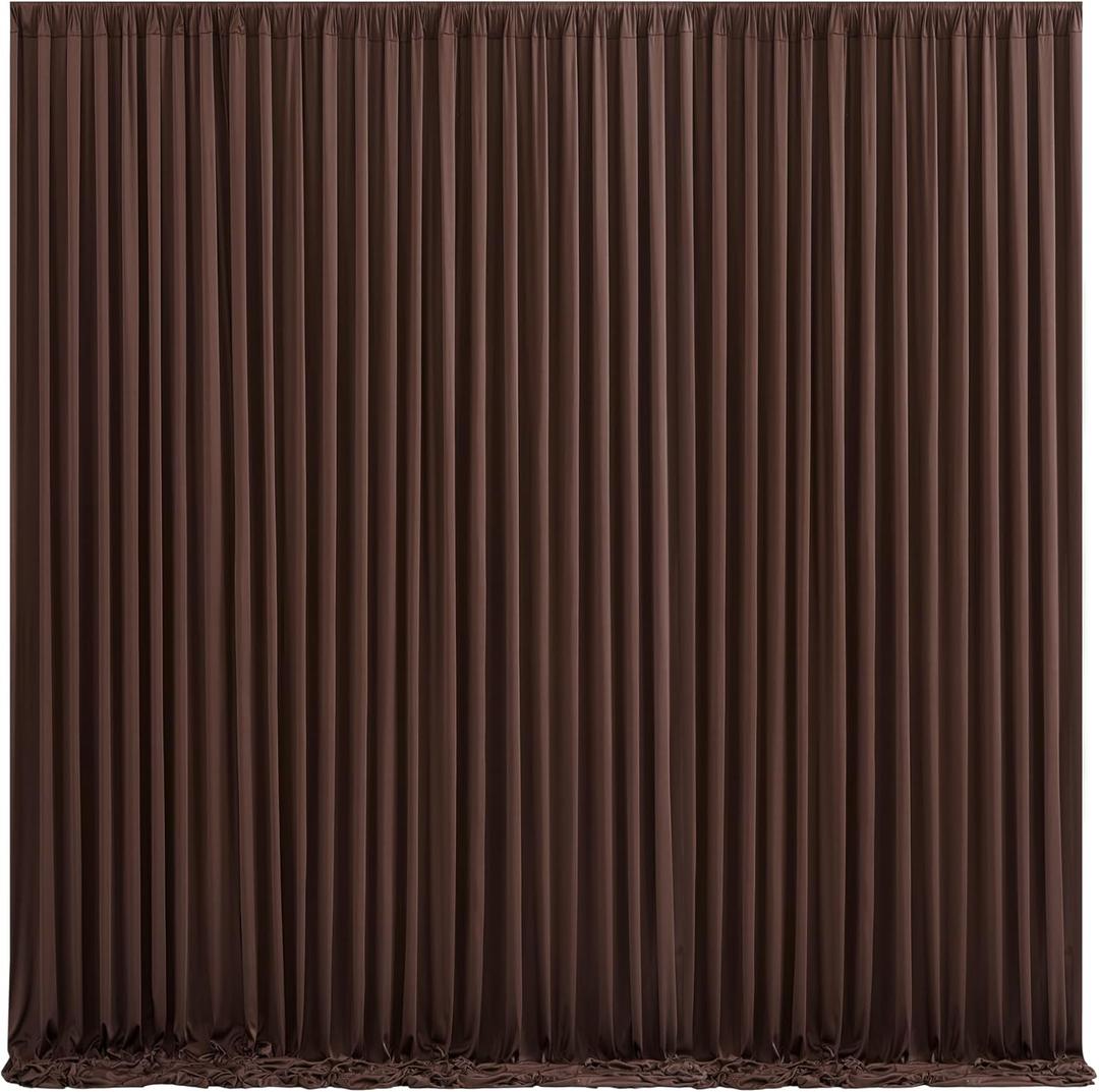 10ft x 7ft Brown Backdrop Curtain for Parties Wedding Brown Wrinkle Free Backdrop Drapes Panels for Baby Shower Gender Reveal Birthday Photo Photography Polyester Fabric Background Decoration