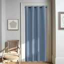 NICETOWN Stone Blue Blackout Doorway Curtain 80 inches Long - Grommet Thermal Curtain Privacy Window Treatment Room Darkening for Bedroom/Living Room (1 Panel, W46 x L80)