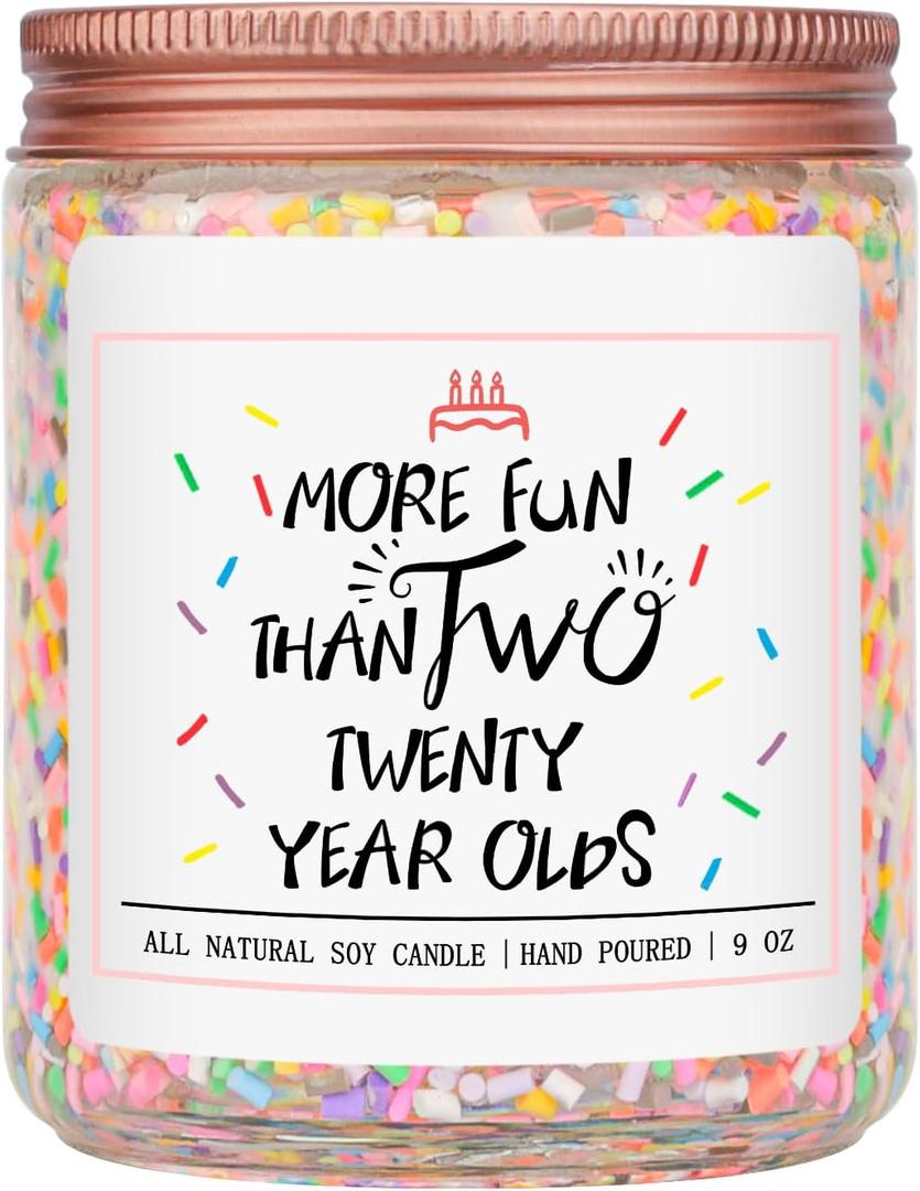 Homsolver 40th Birthday Gifts for Women, Perfect Ideas Birthday Decorations Candle Gift for Mom, Friends, Wife, Sister, Vanilla Cream Scent Handmade Aromatherapy Candles, 9ounce-Vanilla Scent