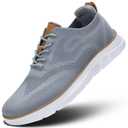 Mens Oxfords Business Shoes Fashion Mesh Lightweight Soft Sole Casual Dress Walking Work Sneakers Comfortable Grey