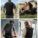 Blue Quartz Hiking Backpack 30L Lightweight Packable Backpack for Travel, Water Resistant Foldable Daypack for Women Men, Black