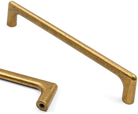 Asidrama 10 Pack 6.3 Inch(160mm) Antique Brass Cabinet Pulls Vintage Retro Cabinet Handles Cupboard Handles Kitchen Cabinet Hardware for Cupboard Drawer Pulls