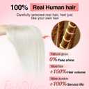 Flufymooz Real Human Hair Toppers for women, 10 Inch Clip in Bangs 100 Human Hair Toppers for Thinning Hairpiece, Cover Hairpiece with 150% Density Silk Base-Silver White
