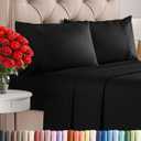 Queen Size 4 Piece Sheet Set - Comfy Breathable & Cooling Sheets - Hotel Luxury Bed Sheets for Women & Men - Deep Pockets, Easy-Fit, Extra Soft and Wrinkle Free Sheets - Black Oeko-Tex Bed Sheet Set