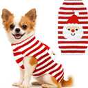 BAEJMJK Dog Christmas Sweater Striped Xmas Holiday Dog Clothes Warm Turtleneck Pet Puppy Outfits Costume Fall Winter Knit Pullover for Small Medium Large Dogs(Red Santa,Large)