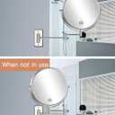 Benbilry 9" Large Size Wall Mounted Makeup Vanity Mirror, 1X/10X Magnifying Double Sided Shaving Mirror for Bathroom, 360 Swivel Extendable Arm, Nickel Finish (Nickel-no Led)