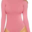MANGOPOP Women's Mock Turtle Neck Long Sleeve Tops Bodysuit Jumpsuit, XXL