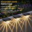 Greluna Solar Fence Lights Outdoor, 12 Pack Waterproof Deck Lights, Auto Dusk to Dawn Step Lights with Warm White Glow, Easy Install for Fence, Patio, Stairs, Pathway, Garden Lighting