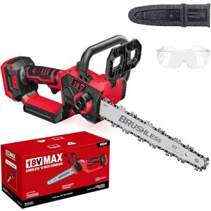 10 Inch Cordless Chainsaw for Milwaukee 18V Battery, Brushless Mini Chainsaw with Auto Oiler, Battery Power Cordless Chain Saw, Battery Powered Chain Saw for Wood Cutting (Tools only)