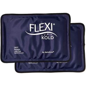 2 FlexiKold Gel Ice Packs - Ice Packs for Injuries Reusable, Back Pain Relief, Knee Ice Pack Wrap, After Surgery, Ice Pack for Knee - 6303-COLD-2PK by NatraCure - Medium 2PK