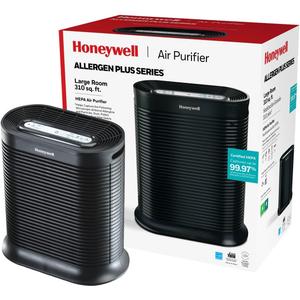Honeywell AllergenPlus HEPA Air Purifier, Airborne Allergen Reducer for Large Rooms 1500 sq ft, Reduces Allergens, Smoke, Wildfire Smoke, Pollen, Pet Dander and More, Black, HPA200