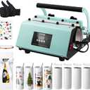 VEVOR Tumbler Heat Press Machine and Sublimation Tumblers, Tumbler Press Set with 8pcs 20OZ Blank Tumblers, Mug Press Cup Press for 11-30oz Tumblers Mug, with Heat Transfer Paper, Gloves, Tape