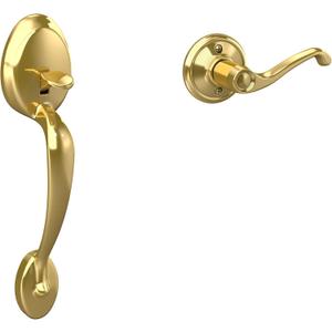 Schlage Lock Company Plymouth Front Entry Handle Flair Left-Handed Interior Lever (Bright Brass) FE285 PLY 505 FLA 605 LH - LOCK FE285 PLY 505 FLA 605 LH (Standard Interior Trim)