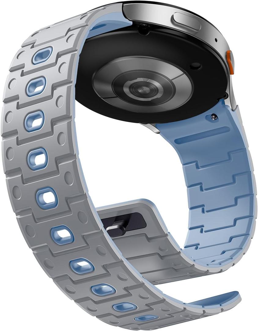 Bandletic Silicone Magnetic Band Compatible with Samsung Galaxy Watch 7 6 5 4 FE 40mm 44mm/Watch 6 4 Classic 43mm 47mm 42mm 46mm/Watch 5 Pro 45mm, 20mm No Gap Soft Sport Strap for Men Women