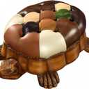 Wood Ottoman Footstool,Sofa StoolLeather Upholstered Vintage Turtle Footrest Stool with Wheels (Multi-Colored)