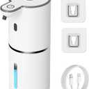 Automatic Liquid Soap Dispenser Touchless, USB Rechargeable Smart Hand Soap Dispenser, 6-Level Adjustable, 12.8oz/380mL Wall Mounted for Bathroom Kitchen Dish Soap-White