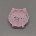 Children Cute Animal Dog/Cat Alarm Clock Silent Non Ticking Silicone Clock Night Light Travel Clock (Pink)