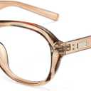 Cyxus Oval Blue Light Glasses Women Men Retro Eyewear Styish Trendy UV Protection Computer Gaming 8236 (Clear Tea)