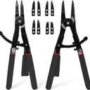 Snap Ring Pliers Set Heavy Duty - 2 PCS Large Heavy Duty Snap Ring Circlip Pliers 16" Internal External Circlip Pliers Set with 45 90 Tips