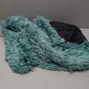 LIFEREVO Fluffy Bean Bag Chair Cover (No Filler), Soft Faux Fur Stuffed Animal Bean Bag Storage Cover for Adults Kids Teens, Furry Comfy Stuffy Beanbag for Plush Toys or Textile (Aqua Ombre) (Large)