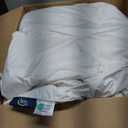 Serta Goose Feather Down Fiber Cotton Comforter Queen Size - 100% Cotton Duvet Insert - Hotel Luxury Hypoallergenic Bedding Comforter All Season Medium Warmth 90 x 90 Inch White