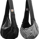 Tomkas Small Dog Sling Carrier - Classic Pocket & Classic Strap - Wrap Carrier - for 3-10 lbs Pets(Black)
