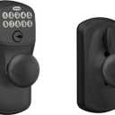 Schlage Plymouth Keypad Lock with Lever Handle, Electronic Keyless Door Entry, Flex Lock AutoLock Option, Matte Black, FE595 PLY 622