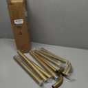 TVWOO Gold Wrap Around Curtain Rods 2 Pack:Blackout Adjustable Window Curtain Rod,Room Darkening Heavy Duty Curved French Metal Single Drapery Rods for Bedroom Kitchen Easy Install,Brass Gold 28-48"