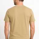 Men's 100% Cotton Crew Neck T-Shirt Classic Fit Plain Breathable & Soft Short Sleeve Tee (Brown, M)