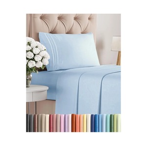 Twin Size 3 Piece Sheet Set - Comfy Breathable & Cooling Bed Sheets Set - Hotel Luxury Bedding for Women, Men, Kids, Teens, Boys & Girls - Deep Pockets, Soft and Wrinkle Free - Oeko-Tex - Light Blue