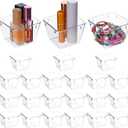 Nodaaiie 24 Pcs Clear Plastic Drawer Organizer Set, 3 x 3 x 2 Inch Stackable Storage Bins Dividers for Makeup, Office, Kitchen, Bathroom Organization