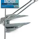 Boat Anchor with Slip Ring, Fluke Design for Pontoon, Jon Boat, or Small Boats, Galvanized Steel Marine Grade, Suitable in Sea and Lake, 5 lb Anchor for Boats (25-28 ft (18 1/8" Stock Width))