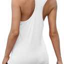 Bestisun Racerback Workout Athletic Tank Tops Sleeveless Yoga Gym Shirts for Women (White, L)