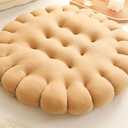 Biscuit Shaped Meditation Cushion seat Cushion Round Cookie Chair Pad Square Floor Pillow Cushion for Chair Living Room Balcony Office Sofa Yoga 16inch（40cm） (Round, Light-Brown)