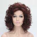 Lydell Short Soft Super Curly Layered Natural Movement Synthetic Wigs (33A Dark Auburn)