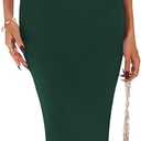 PRETTYGARDEN Women's Summer Maxi Dress Ruched Bodycon Sleeveless Formal Wedding Guest Elegant Cocktail Party Slit Dresses (Medium, Dark Green)