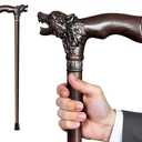 Uoagain Walking Cane Dedicated Sizes with Hand-Carved Wooden Walking Cane for Men and Women Support up to 300 lbs, All-Day Comfort Ergonomic Canes for Seniors Daily Walking and Outdoor Strolls