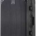 HotWay 28 Inch Checked in Luggage with Aluminum Frame, PC Hard Shell Suitcase with Spinner Wheels and TSA Lock, Large Suitcase for Travel, Black