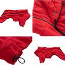 Lovelonglong Warm Dog Coat, Windproof Jacket for  Dogs, 4 Legged Fleece Winter Coat with Zippered Closure, Red XXXXL