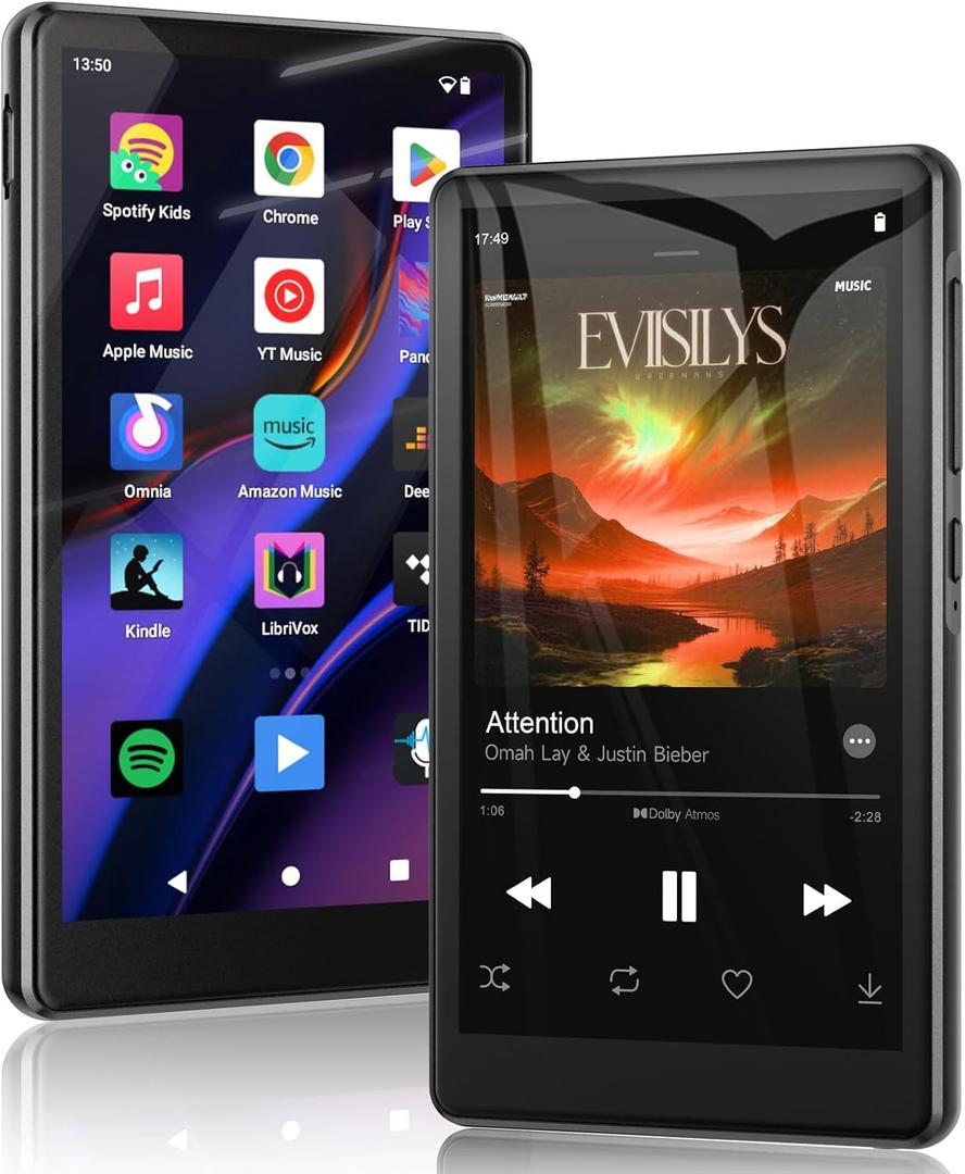 RUIZU 163GB Android MP3 Player with Bluetooth and WiFi, 4.5" IPS Touchscreen Music Player with Spotify, Pandora, Amazon Music, Parental Control MP4 MP3 Player for Kids with Libby, Audible, Up to 1TB (Black)