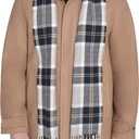 DOCKERS Men's Wool Melton Two Pocket Full Length Duffle Coat, Camel/Scarf, Small