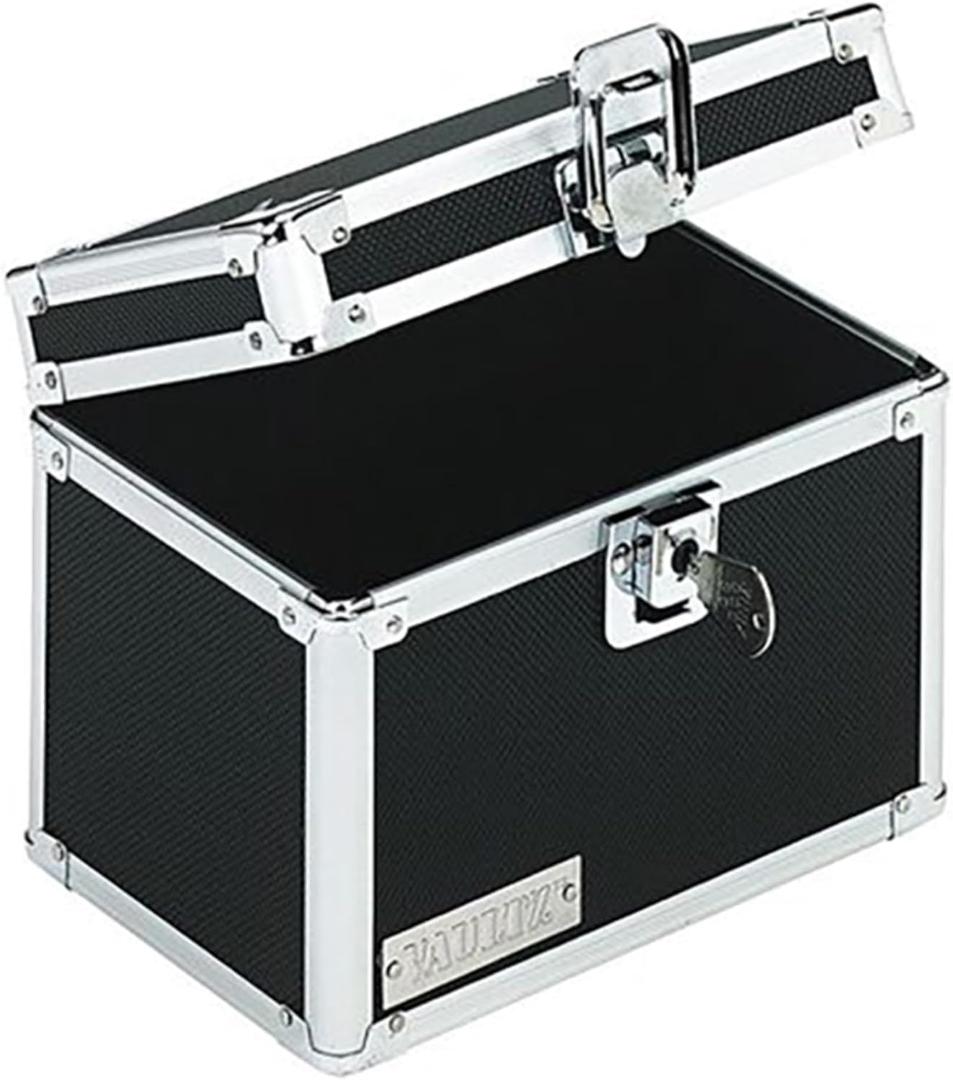 Vaultz Lockable Index Card Holder - Flash Card Organizer for Recipes, Passwords or Studying Holds 450 4x6 Notecards - Index Card Box Study Accessories, Black