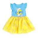 The Smurfs Smurfette Toddler Girls Tutu Tulle Dress Blue/Yellow 2T
