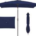 JEAREY 6.5x10 ft Rectangular Patio Umbrellas Rectangle Outdoor Umbrella with Push Button Tilt and Crank, Market Table Umbrella 6 Sturdy Ribs UV Protection for Poolside Garden Backyard Deck, Navy
