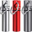 Small Portable Pill Box Keychain (5 Pack), Aluminium Alloy Mini Pill Organizer Case Container for Purse,Waterproof Metal Pill Holder Medicine Bottle for Outdoor Camping Travel (5 Piece Set)