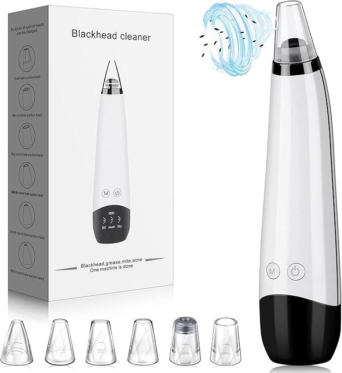 2022 New Version Blackhead Vacuum Remover Acne Remover,Facial Pore Cleanser Electric Acne Comedone, 6 Adjustable Suction Power, USB Rechargeable, Blackhead Extractor Tool