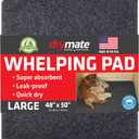 Drymate Whelping Box Liner Mat, Machine Washable, Super Absorbent, Waterproof, Quick Dry, Slip-Resistant, Reusable Dog Puppy Pee Pads for Training, Housebreaking, Incontinence, Crate (USA Made)(48x50)
